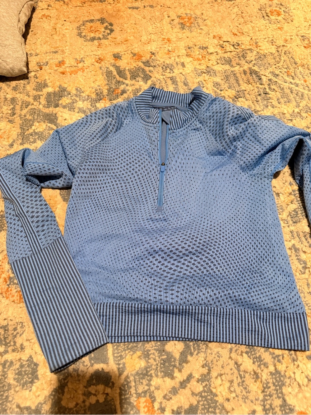 lululemon athletica Light Blue Long-Sleeve Quarter Zip Tee